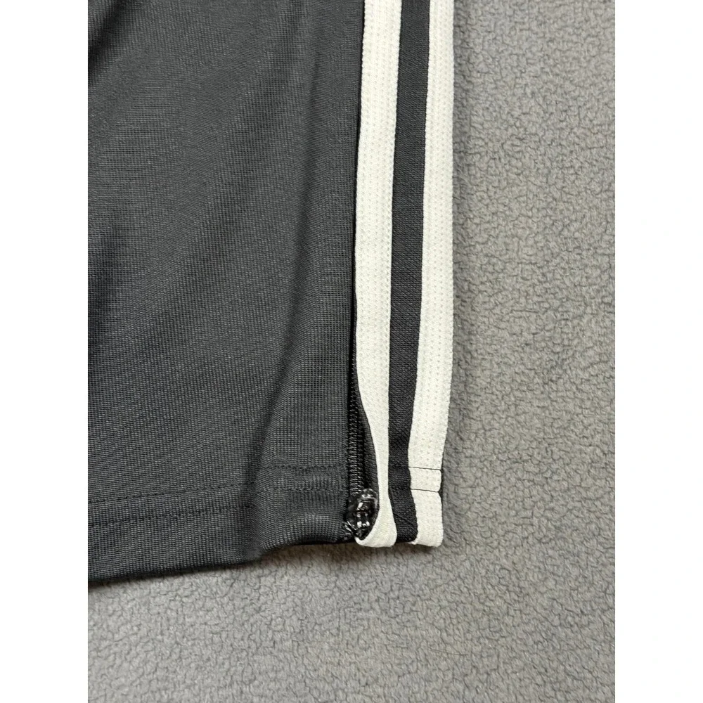 Adidas Track Pants Mens Medium Black White 3-Stripe Athletic Tapered Joggers